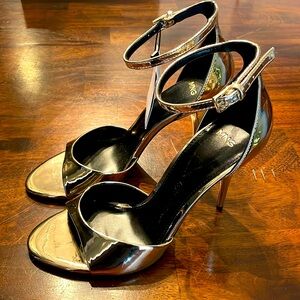 Mango Gold Metallic Heels, NWT, 4” heels